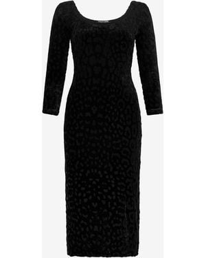 Roberto Cavalli Sheath Dress With Jaguar Skin Pattern - Black