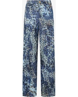 Roberto Cavalli Jeans With Jaguar Skin Print - Blue