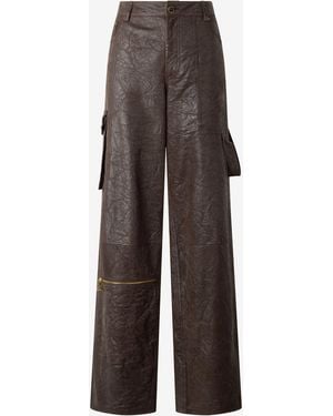 Roberto Cavalli Dark Genuine Leather Pants - Brown