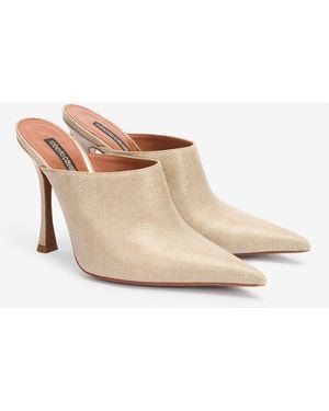Roberto Cavalli Leather Pointed-Toe Mules - Multicolor