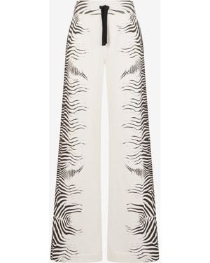 Roberto Cavalli Zebra Print Trousers - White