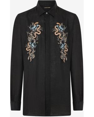 Roberto Cavalli Embroidered Shirt - Black