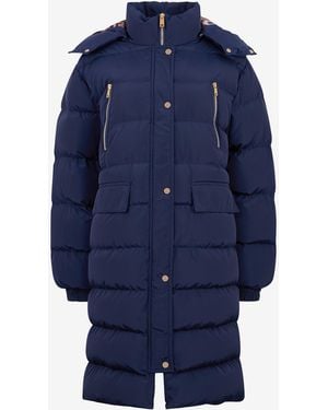 Roberto Cavalli Marble Print Down Jacket - Blue