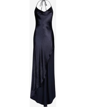 Roberto Cavalli Long Dress With Cowl Neck - Blue
