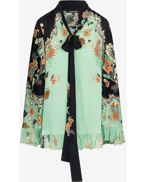 Roberto Cavalli Kimono Print Mini Dress - Green