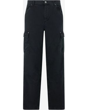 Roberto Cavalli Cotton Cargo Trousers - Black