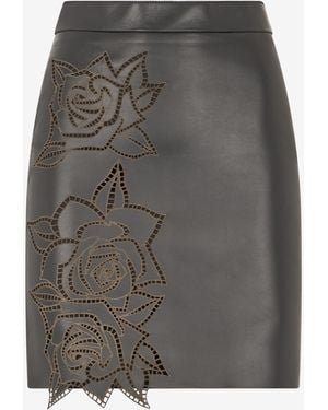 Roberto Cavalli Rock Mit Perforiertem Motiv Rose - Grau
