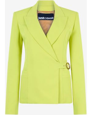 Roberto Cavalli Jacket With Side Belt - Yellow