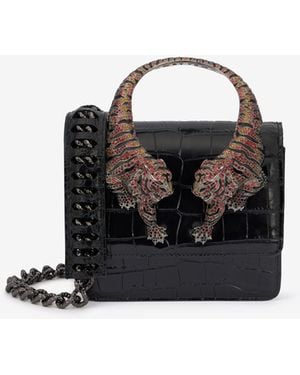 Roberto Cavalli Roar Bag Nera Stampa Coccodrillo - Nero