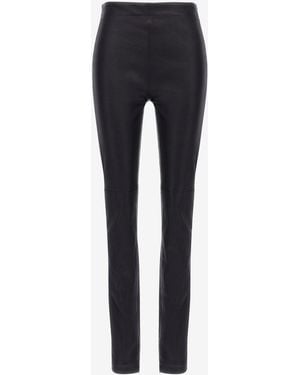 Roberto Cavalli Leather Leggings - Black
