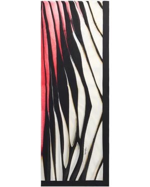 Roberto Cavalli Ray Of Paradise Print Silk Stole - White
