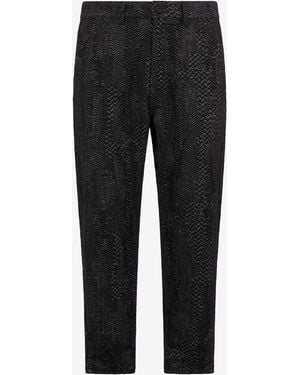 Roberto Cavalli Textured Trousers - Black