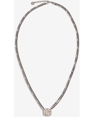 Roberto Cavalli Collana Con Doppia Catena E Monogram Rc - Blu