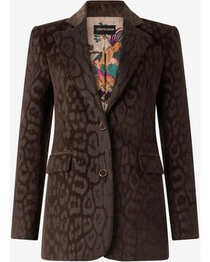 Roberto Cavalli Jaguar Skin Corduroy Jacket - Black