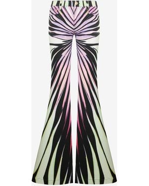 Roberto Cavalli Ray Of Paradise Print Flared Jeans - White