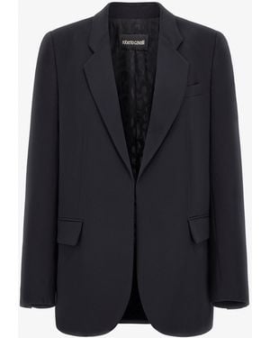 Roberto Cavalli Single-Breasted Jacket - Black