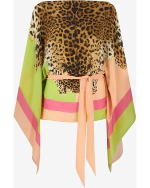 Roberto Cavalli Silk Kaftan With Cavalli Pop Print - Multicolour