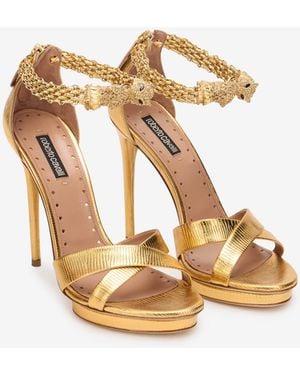 Roberto Cavalli Roar Leather Sandals - White