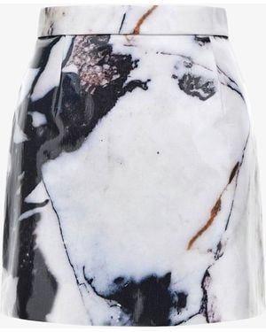 Roberto Cavalli Marble Printed Skirt - Gray