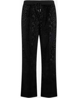 Roberto Cavalli Trousers With Animal Motifs - Black