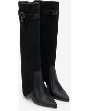 Roberto Cavalli Suede Boots With Buckle - Black
