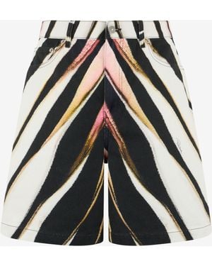 Roberto Cavalli Ray Of Print Bermuda Shorts - Black