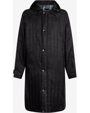 Roberto Cavalli Caban With Rc Monogram All Over - Black