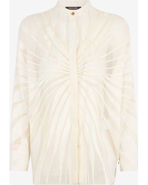 Roberto Cavalli Shirt With Ray Devoré Print - White