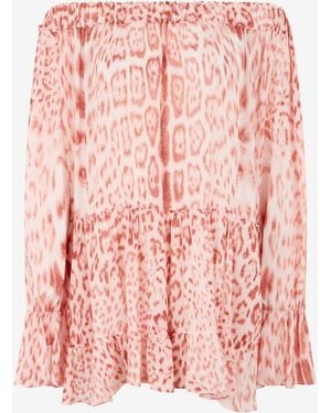 Roberto Cavalli Jaguar Print Mini Dress - Pink