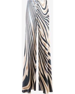 Roberto Cavalli Zebra Print Trousers - White