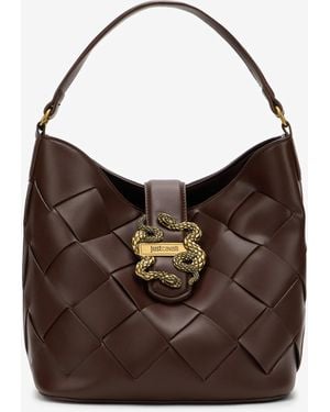 Roberto Cavalli Borsa A Spalla Con Dettaglio Intrecciato - Marrone