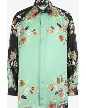 Roberto Cavalli Kimono Print Shirt - Green