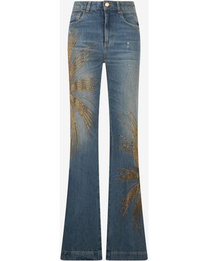 Roberto Cavalli Jeans With Rhinestones - Blue