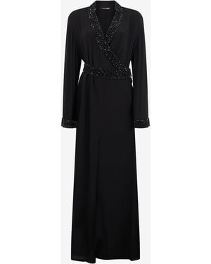 Roberto Cavalli Silk Maxi Dress With Embellished Detail - Black