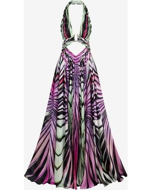 Roberto Cavalli Ray Of Paradise Print Silk Maxi Dress - White