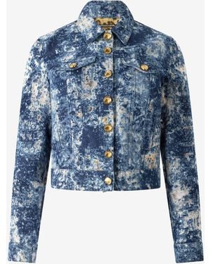 Roberto Cavalli Denim Jacket With Discoloration - Blue