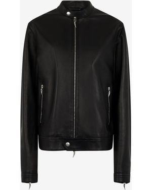 Roberto Cavalli Biker Jacket With Fang Details - Black