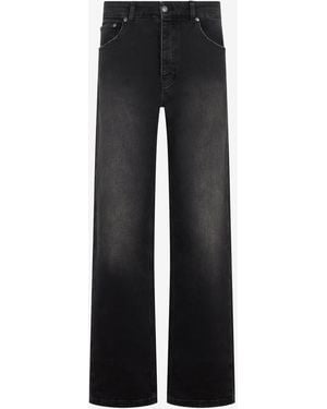 Roberto Cavalli Washed Straight Fit Jeans - Black