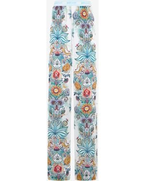 Roberto Cavalli Tropical Garden Print Pants - Blue