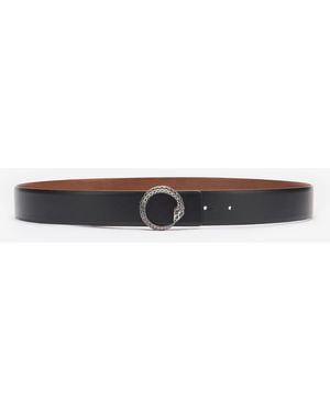 Roberto Cavalli Belt With Snake Buckle - Black