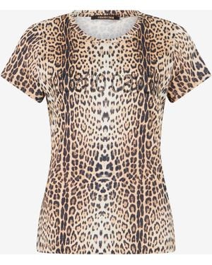 Roberto Cavalli Jaguar Print T-Shirt - White