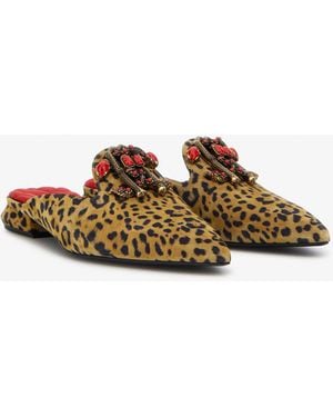 Roberto Cavalli Mules With Logo And Stones - Multicolour