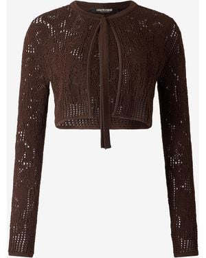Roberto Cavalli Crochet Effect Crop Top - Black