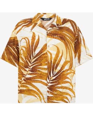 Roberto Cavalli Golden Palm Print Shirt - Metallic