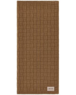 Roberto Cavalli Alpaca Blend Scarf With Branded Tag - Natural