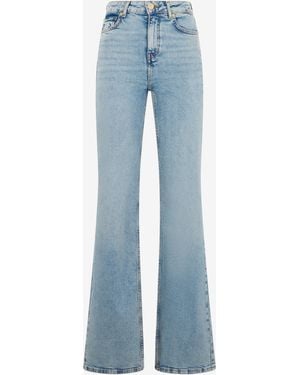 Roberto Cavalli Vaqueros Acampanados Azul Claro Con Monogram Rc