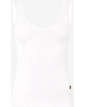 Roberto Cavalli Rubane Print Top - White