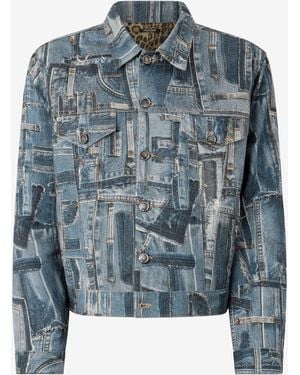 Roberto Cavalli Capsule Collection Patchwork Denim Jacket - Blue