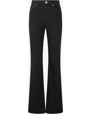 Roberto Cavalli Jeans With Mirror Snake Monogram - Black