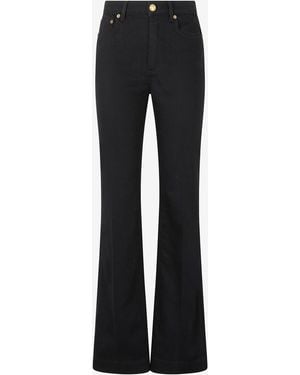 Roberto Cavalli Jeans With Mirror Snake Monogram - Black